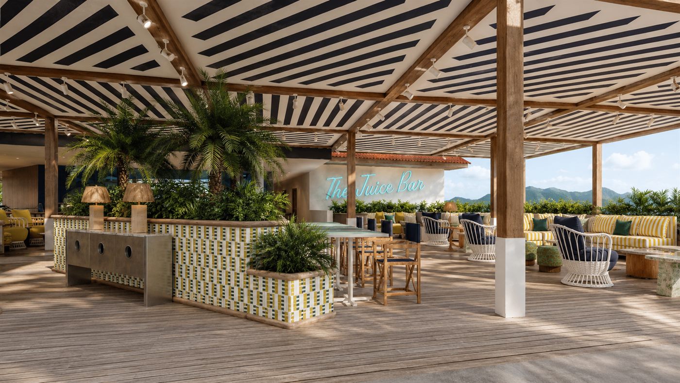 The Juice Bar at Hotel Anna, from the hotel’s renderings